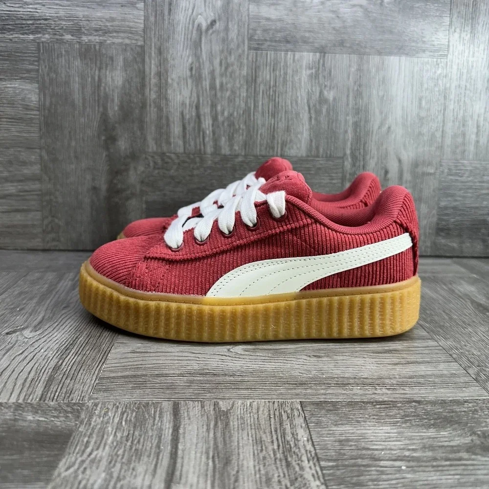 Puma Fenty Creeper Kids 2.5C Red Corduroy Platform‎ Sneakers NEW 399873-04